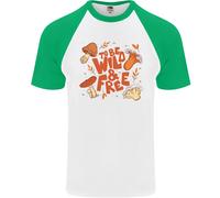 Wild & Free Mushroom Foraging Nature Uomo S/S Baseball T-Shirt