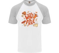 Wild & Free Mushroom Foraging Nature Uomo S/S Baseball T-Shirt