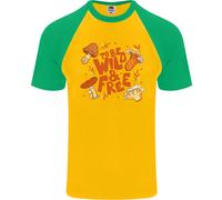 Wild & Free Mushroom Foraging Nature Uomo S/S Baseball T-Shirt