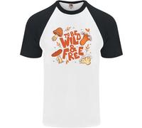 Wild & Free Mushroom Foraging Nature Uomo S/S Baseball T-Shirt