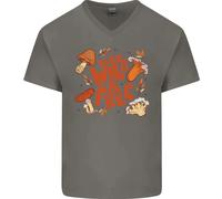 Wild & Free Mushroom Foraging Nature Uomo V-Neck Cotton T-Shirt