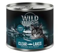 Wild Freedom Adult 12 x 200 g - senza cereali Alimento umido per gatto - Clear Lakes - Trota & Pollo