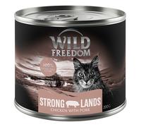 Wild Freedom Adult 24 x 200 g - senza cereali Alimento umido per gatto - Strong Lands - Maiale & Pollo