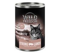 Wild Freedom Adult 24 x 400 g - senza cereali Alimento umido per gatto - Strong Lands - Pollo & Maiale