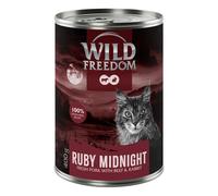 Wild Freedom Adult "Red" 6 x 400 g umido senza cereali per gatto - Ruby Midnight - Maiale, Manzo & Coniglio