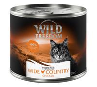 Wild Freedom Adult Sterilised 6 x 200 g - senza cereali Umido per gatto - Wide Country - Pollo puro