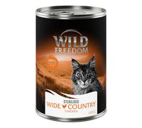Wild Freedom Adult Sterilised 6 x 400 g - senza cereali Umido per gatto - Wide Country - Pollo puro
