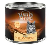 Wild Freedom Kitten lattine 12 x 200 g Umido per gatto - Wide Country - Vitello e Pollo