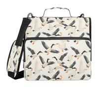 Wild Geese - Raccoglitore con cerniera, con manico, tracolla, 3 anelli, organizer per scuola, lavoro, ufficio