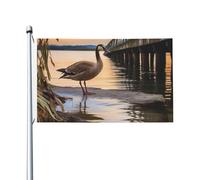 Wild Goose By The Bridge Bandiera Da Giardino Appendere Bandiera Di Benvenuto Stagionale Bandiere Da Cortile 90X150Cm Per Casa Il Portico Spiaggia
