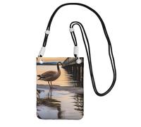 Wild Goose By The Bridge, borsetta da donna per cellulare, custodia a portafoglio con tracolla nera