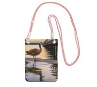 Wild Goose By The Bridge, borsetta da donna per cellulare, custodia a portafoglio con tracolla rosa