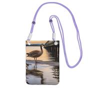 Wild Goose By The Bridge, borsetta da donna per cellulare, custodia a portafoglio con tracolla viola