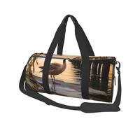 Wild Goose by the Bridge, borsone da viaggio con tasca e tracolla regolabile, grande borsa da palestra alla moda per donne e uomini, nero, taglia unica, alla moda, Nero , Taglia unica, alla moda