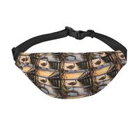 Wild Goose by the Bridge Marsupio da donna e uomo, impermeabile, con 3 tasche con cerniera, marsupio per corsa e viaggi, nero, taglia unica, alla moda, nero, taglia unica, alla moda, Nero , Taglia