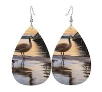 Wild Goose By The Bridge, orecchini a goccia in finta pelle, alla moda, leggeri, orecchini pendenti in pelle per donne, matrimoni, feste, cerimonie, banchetti, regali