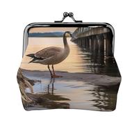Wild Goose By The Bridge, piccolo portamonete da donna, con chiusura a bacio, in pelle, grazioso portamonete, portamonete e portachiavi