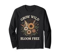 Wild Grow Bloom Free Girasole Daisy Botanical Maglia a Manica