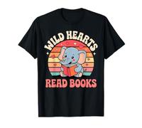 Wild Heards Elephant Reading Book Reader Kids Maglietta