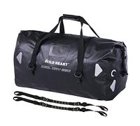 WILD HEART Borsone da Viaggio Impermeabile PVC500D Doppio Fondo Con Corda e Tasca Interna 40L 66L 100L Per Kayak, Campeggio, Canottaggio, Moto (100L, Nero)