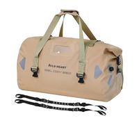 WILD HEART Borsone impermeabile per moto, PVC500D, doppio fondo, con cinghie in corda e tasca interna, 40 l, 66 l, 100 l, per kayak, campeggio, barca, moto, 66L Cachi, 66L, Stoccaggio e impermeabile