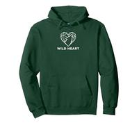 Wild Heart Geometrico Lupo Natura Amante Felpa con Cappuccio, Unisex per Adulti, Verde Foresta, XXL