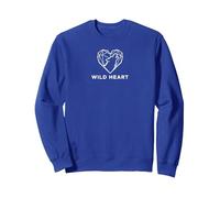 Wild Heart Geometrico Lupo Natura Amante Felpa, Unisex per Adulti, Blu Reale, L
