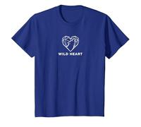 Wild Heart Geometrico Lupo Natura Amante Maglietta, Bambini, Blu Reale, 6 Anni