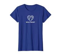 Wild Heart Geometrico Lupo Natura Amante Maglietta, Donna, Blu Reale, S