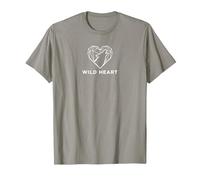 Wild Heart Geometrico Lupo Natura Amante Maglietta, Uomo, Ardesia, L