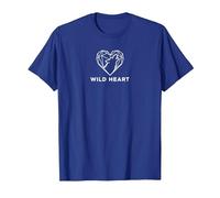 Wild Heart Geometrico Lupo Natura Amante Maglietta, Uomo, Blu Reale, 3XL