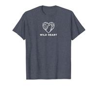 Wild Heart Geometrico Lupo Natura Amante Maglietta, Uomo, Pervinca, L