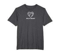 Wild Heart Geometrico Lupo Natura Amante Maglietta, Uomo Taglie Grandi, Grigio Scuro, 4X Tall