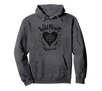 Wild Heart Gypsy Soul Bohemian Spirit Celestial Felpa con Cappuccio, Unisex per Adulti, Grigio Scuro, XL