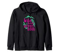 Wild Heart Gypsy Soul Boho Mountain Nature Design Felpa con Cappuccio