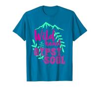 Wild Heart Gypsy Soul Boho Mountain Nature Design Maglietta