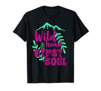 Wild Heart Gypsy Soul Boho Mountain Nature Design Maglietta