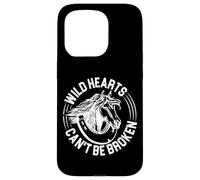 Wild Hearts Cant Be Broken Horses Jumping Equitazione Custodia per iPhone 15 Pro