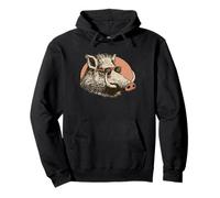 Wild Hog con Cool Occhiali da Sole Grafica Felpa con Cappuccio