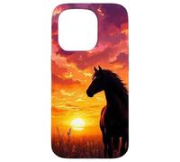 Wild Horse Country Equitazione Estetica Sole Custodia per iPhone 15 Pro