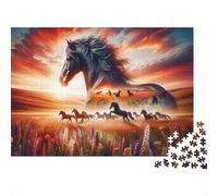 Wild Horse Sunset Puzzle Classico 1000 Pezzi Adulti E Ragazzi Attività Indoor Puzzle Difficile Scelta Amazon Gioco Di Logica Cartone Premium 38x26cm/1000pcs