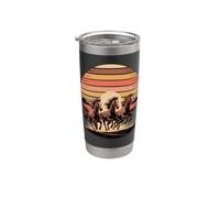 Wild Horses Running Free Equestrian Horse Lover Bicchiere termico in acciaio inox doppia parete