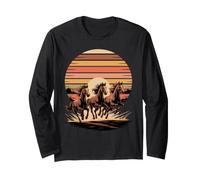 Wild Horses Running Free Equestrian Horse Lover Maglia a Manica