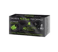 Wild Horses | Salviette Detergenti per Cavalli, Ideali per Lucidare, Profumare e Proteggere il Manto, Menta Piperita, 40 Pz, 30x20cm