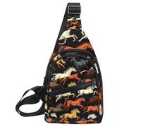 Wild Horses - Zaino a tracolla, Multicolore 02, 11.8x7x1.5in/30x18x4cm