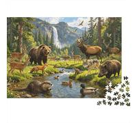 Wild Jungle Animal Jigsaw Puzzles 1000Pezzi Recycled Material Valley Forest Puzzle for Boy & Girl Divertente Present & Activity for Home Ideal for di Bambino Compleanno Gift 52x38cm/1000pcs