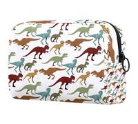 Wild Jurassic T-Rex Dinosaur Trousse per cosmetici, da donna, borsa da viaggio per articoli da toeletta grande, pratica borsa organizer con cerniera, Multi, 18.5x7.5x13cm/7.3x3x5.1in, Beauty case