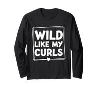 Wild Like My Curls Carino capelli ricci divertente Maglia a Manica