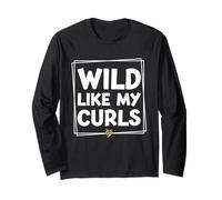 Wild Like My Curls Carino capelli ricci divertente Maglia a Manica