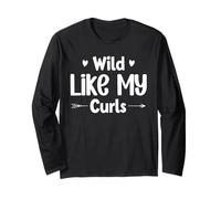Wild Like My Curls Carino capelli ricci divertente Maglia a Manica